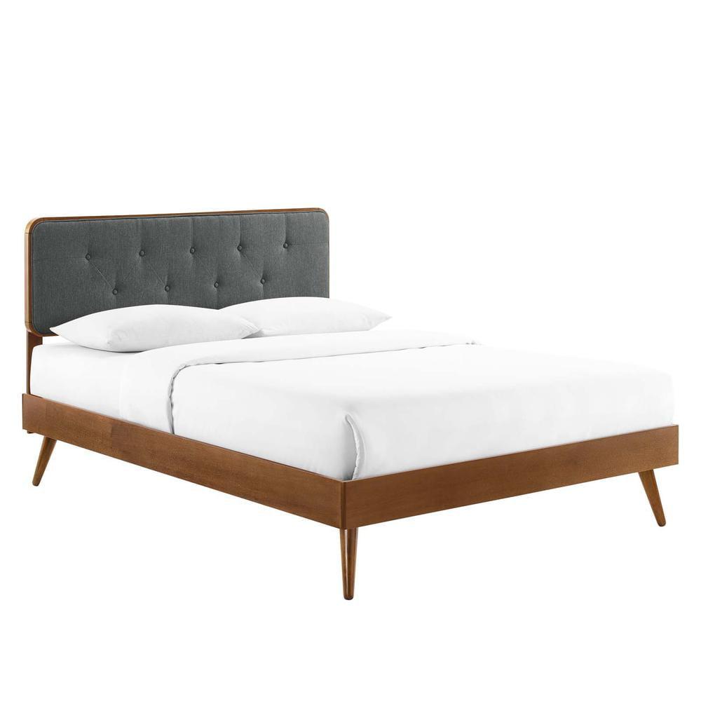 Bridgette Wood Platform Bed with Splayed Legs