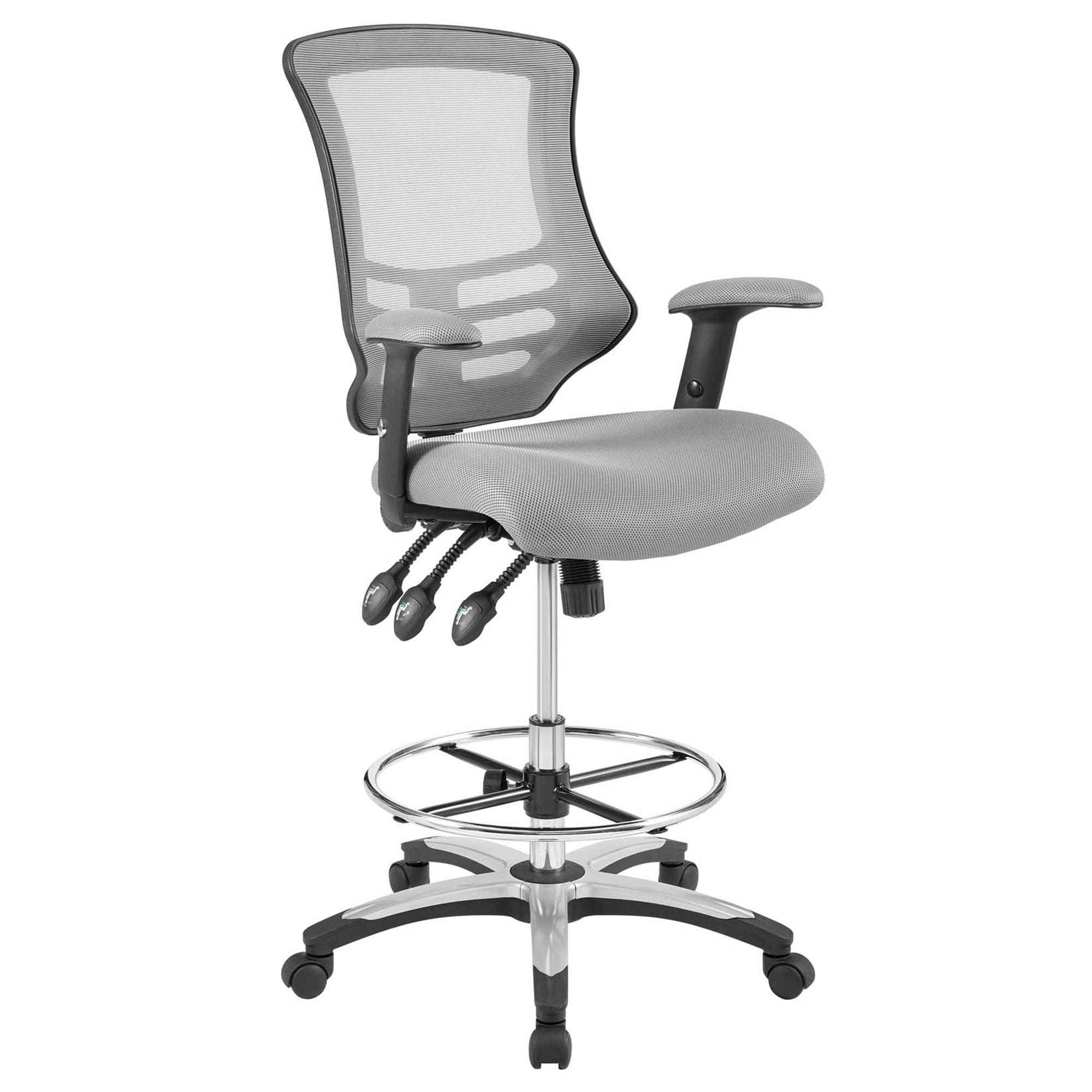 Calibrate Gray Mesh Adjustable Swivel Drafting Chair