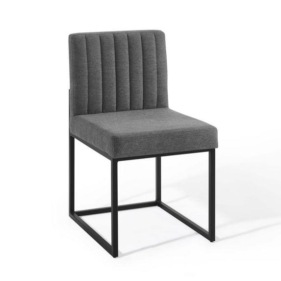 Modway Carriage Channel Tufted Sled Base Upholstered Fabric Dining Chair