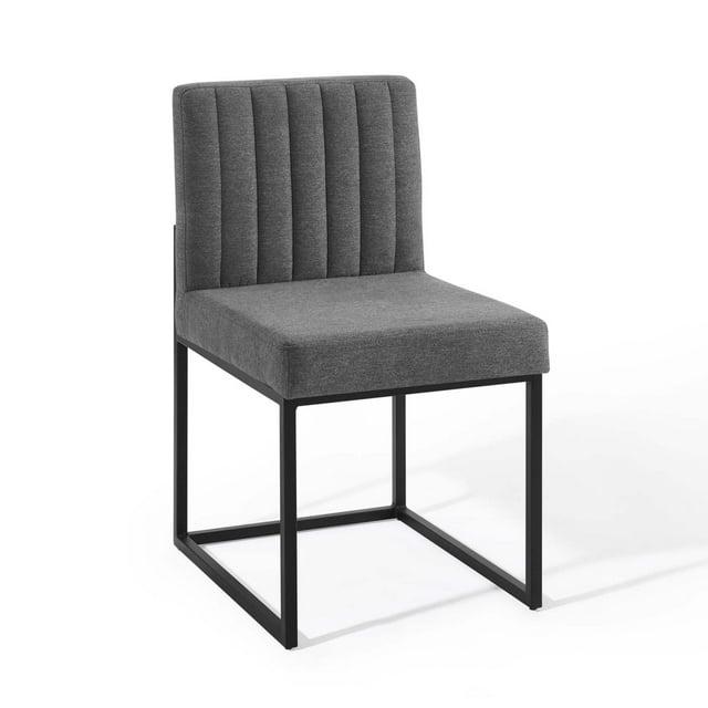 Modway Carriage Channel Tufted Sled Base Upholstered Fabric Dining Chair
