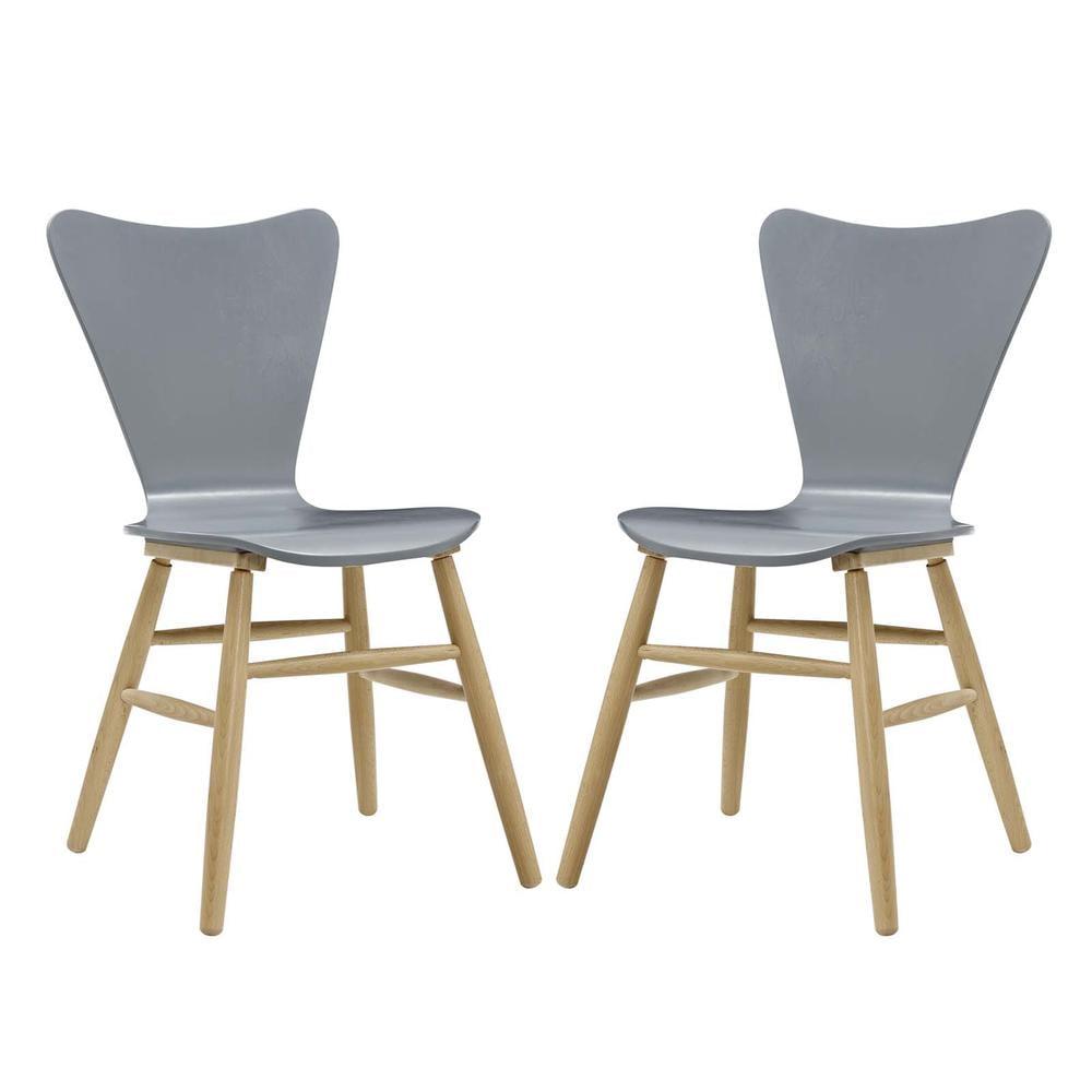 Gray Bentwood and Beechwood Side Chair Set