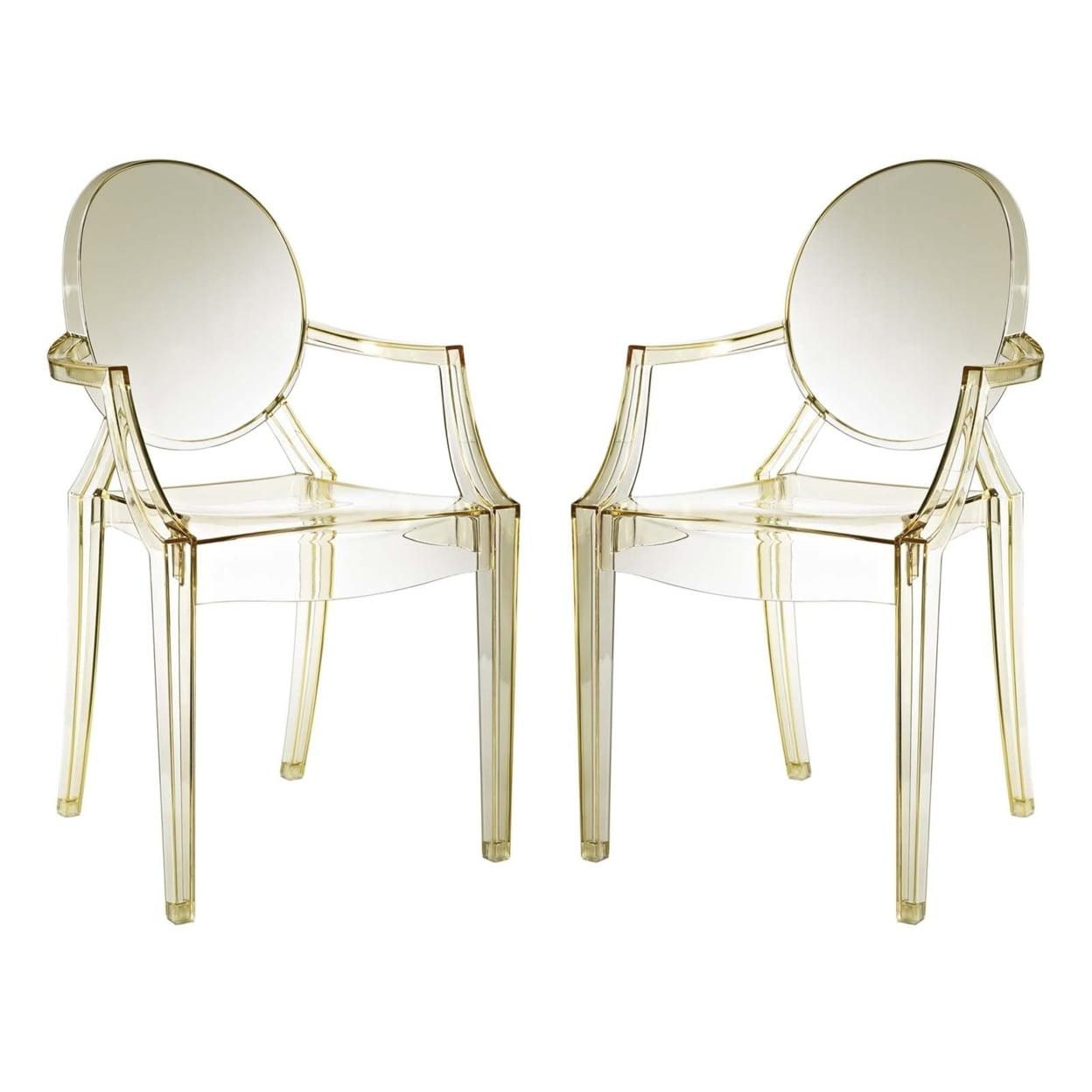 Ethereal Casper 21" Yellow Polycarbonate Arm Chair