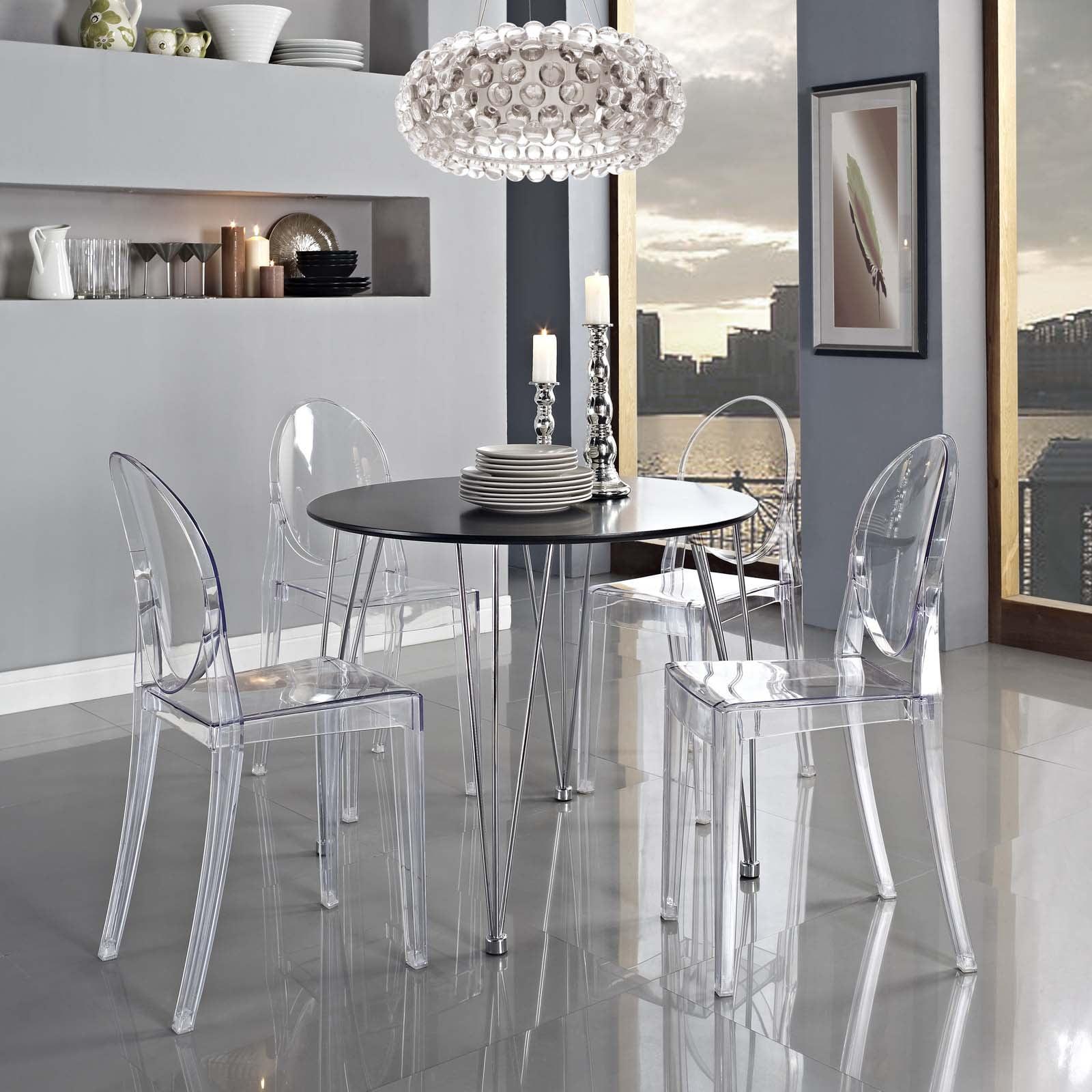 Modway Casper Dining Side Chair in Clear