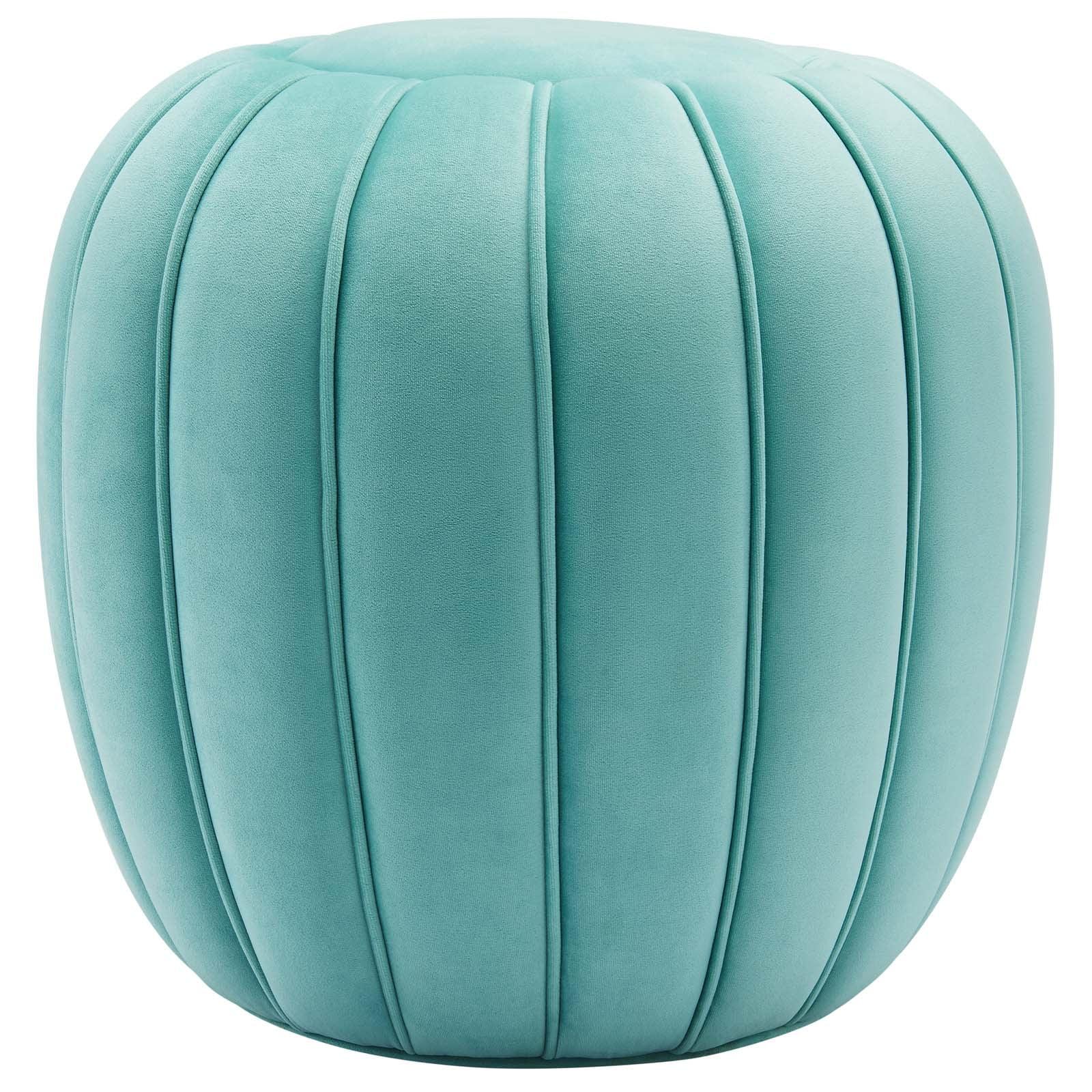 Mint Velvet Tufted Round Accent Ottoman, 19"