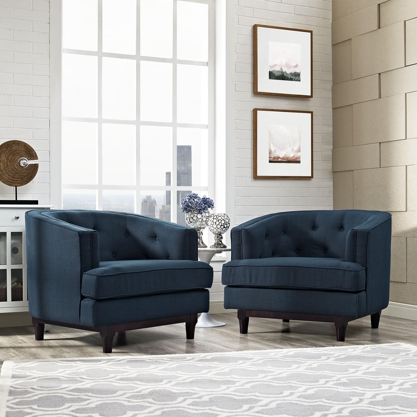 Modway Coast Armchairs Set of 2 in Azure