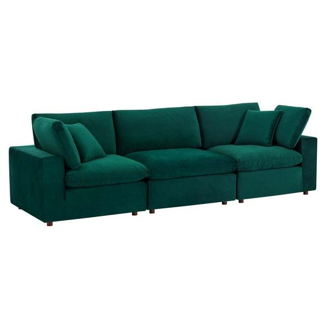 Modway Modway Commix Down Filled Overstuffed Performance Velvet 3-Seater Sofa