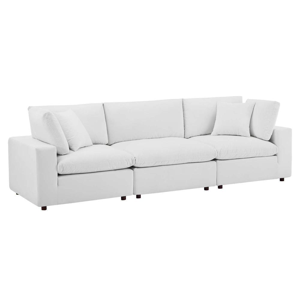 Modway Commix Down Filled Overstuffed Performance Velvet 3-Seater Sofa