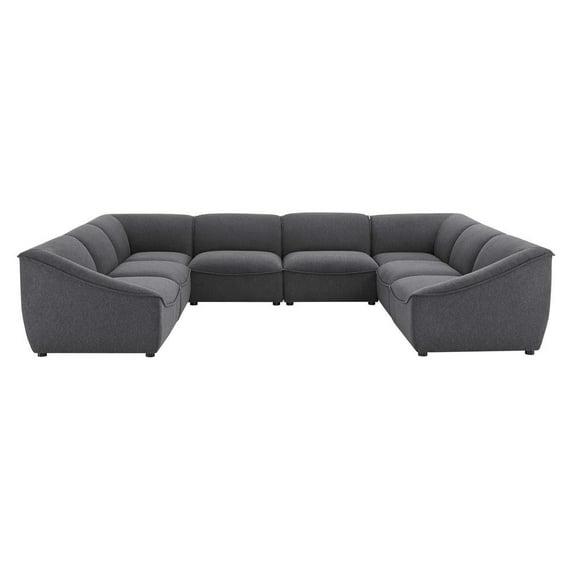 Modway Comprise 8-Piece Sectional Sofa in Charcoal