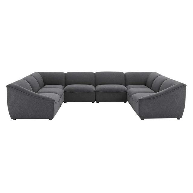Modway Comprise 8-Piece Sectional Sofa in Charcoal