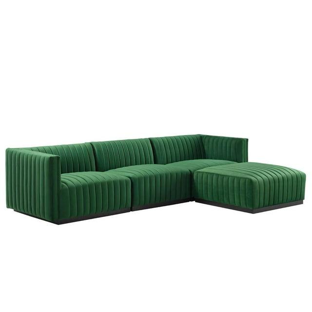 Modway Conjure Channel Tufted Performance Velvet 4-Piece Sectional by Modway