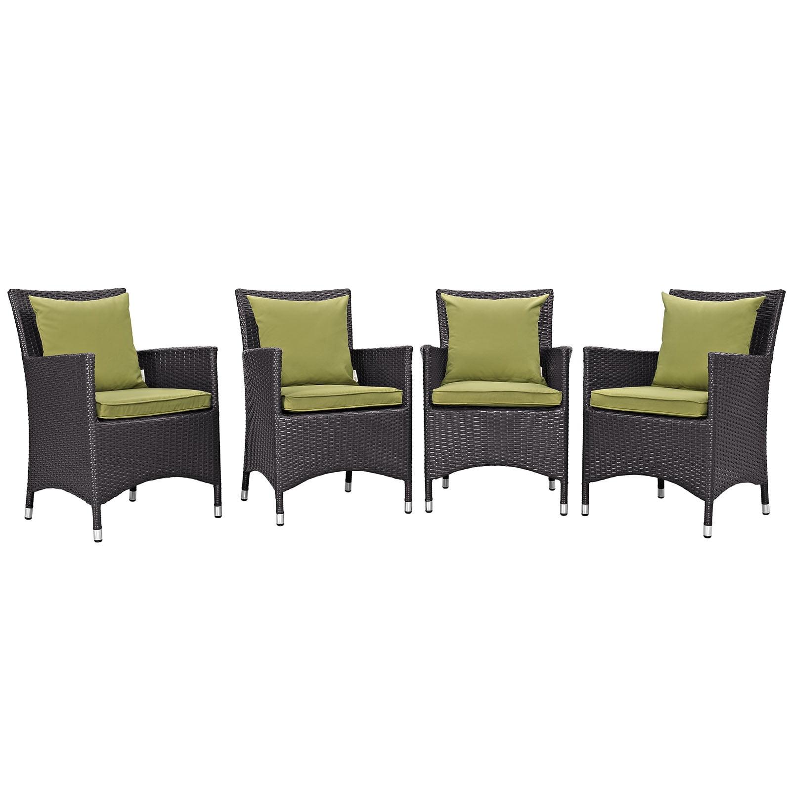 Convene Espresso Peridot 4-Piece Outdoor Patio Dining Set