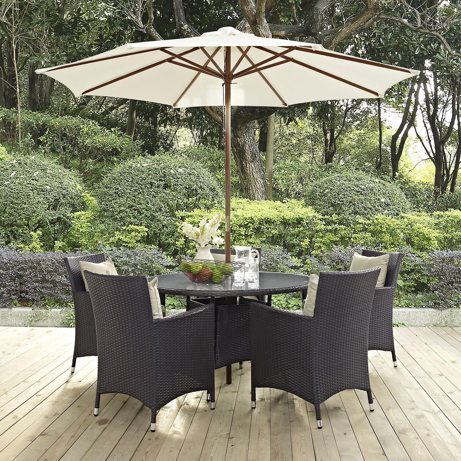 Bocabec Synthetic Rattan Patio Dining Set w/Umbrella (7-piece Set) by Havenside Home by Modway