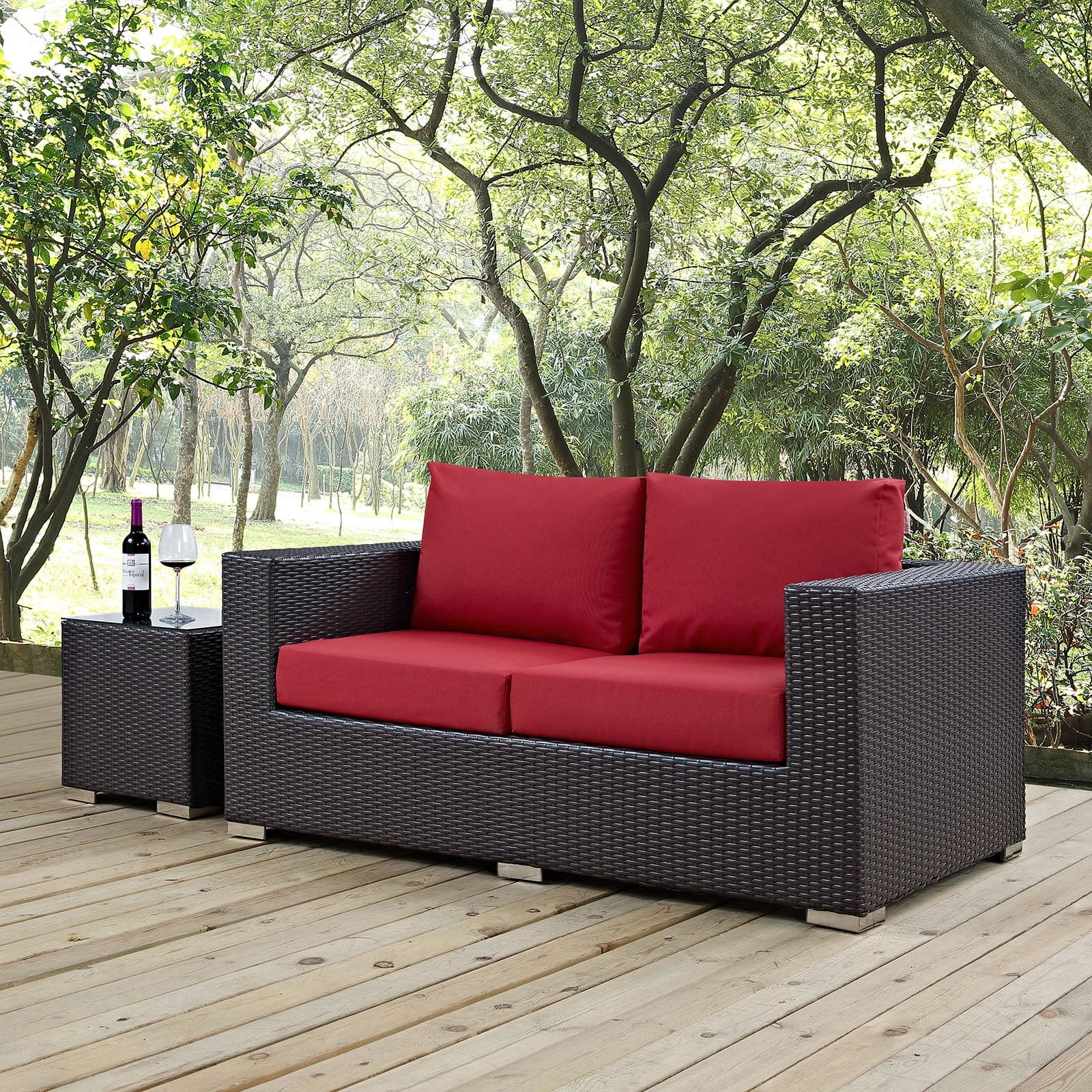 Modway Convene Wicker Rattan Outdoor Patio Loveseat