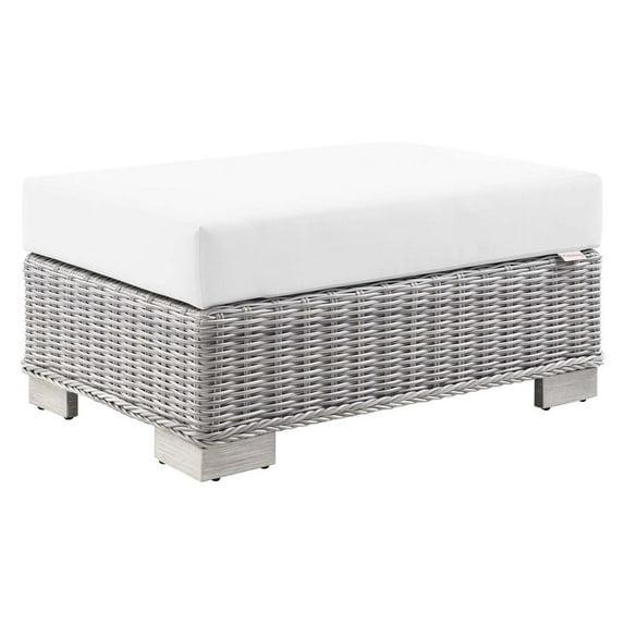 Modway Conway Outdoor Patio Wicker Rattan Ottoman