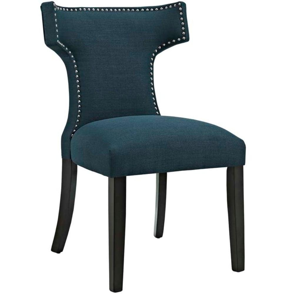 Azure Upholstered Parsons Side Chair with Black Wood Legs