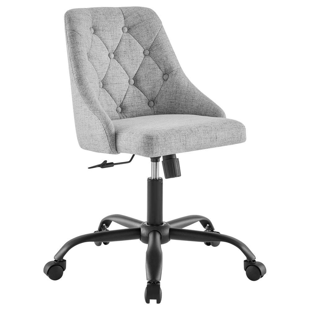 Vintage Modern Elegance Swivel Task Chair in Black Light Gray