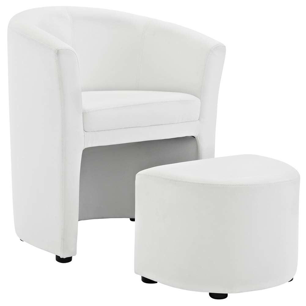 Modway Divulge Modern Leatherette Armchair and Ottoman