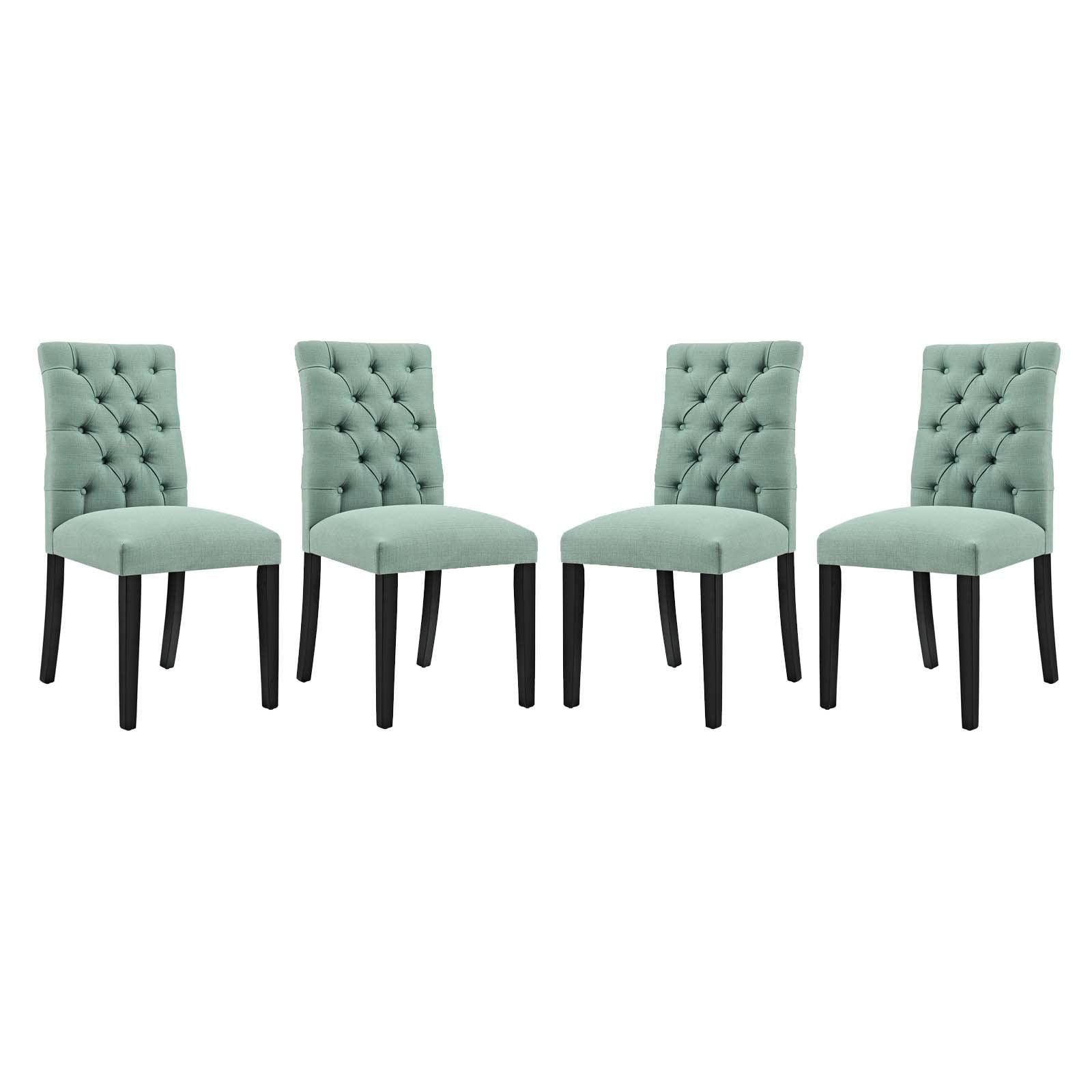 Laguna Elegance Curvy Form Upholstered Dining Chair with Wood Legs