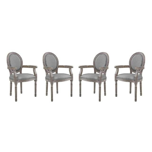 The Gray Barn Wild Hen Upholstered Fabric and Wood Dining Armchairs (Set of 4) by Modway