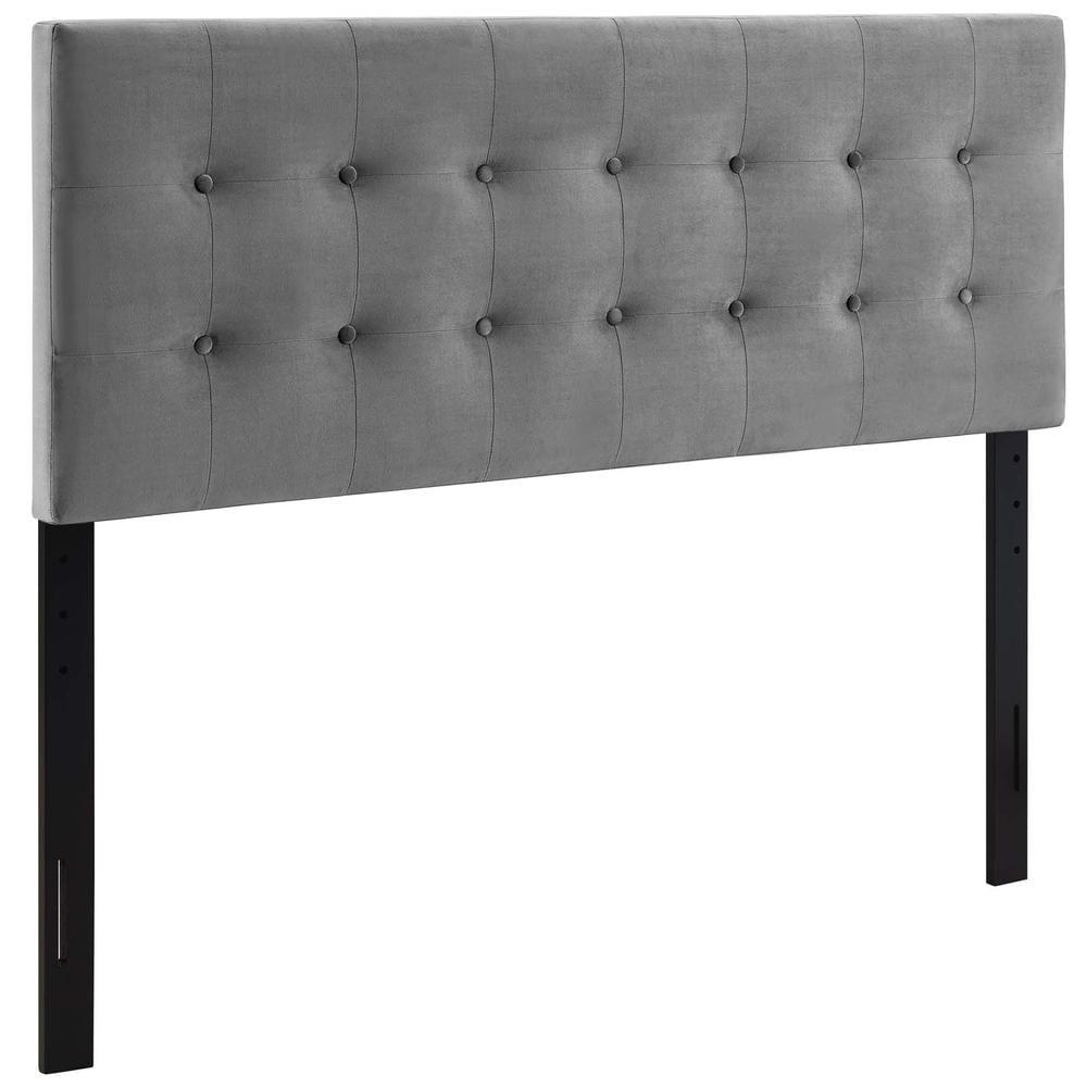 Modway Full Emily Tufted Performance Velvet Headboard Gray: Padded, Adjustable, Wood Frame Mounted