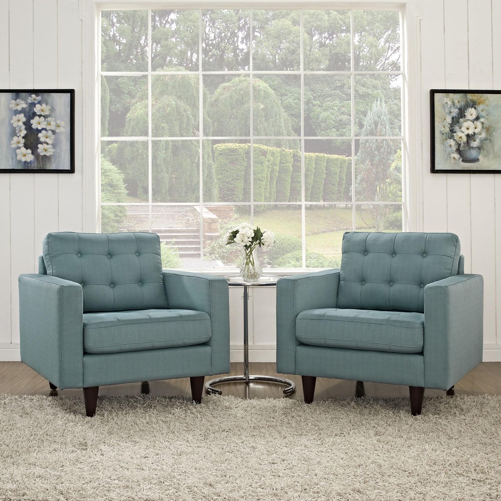 Modway Empress' Mid Century Tufted Arm Chairs