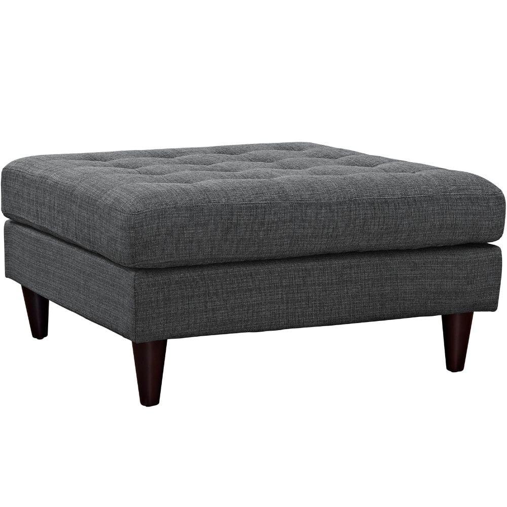 Modway Empress Upholstered Fabric Large Ottoman in Gray