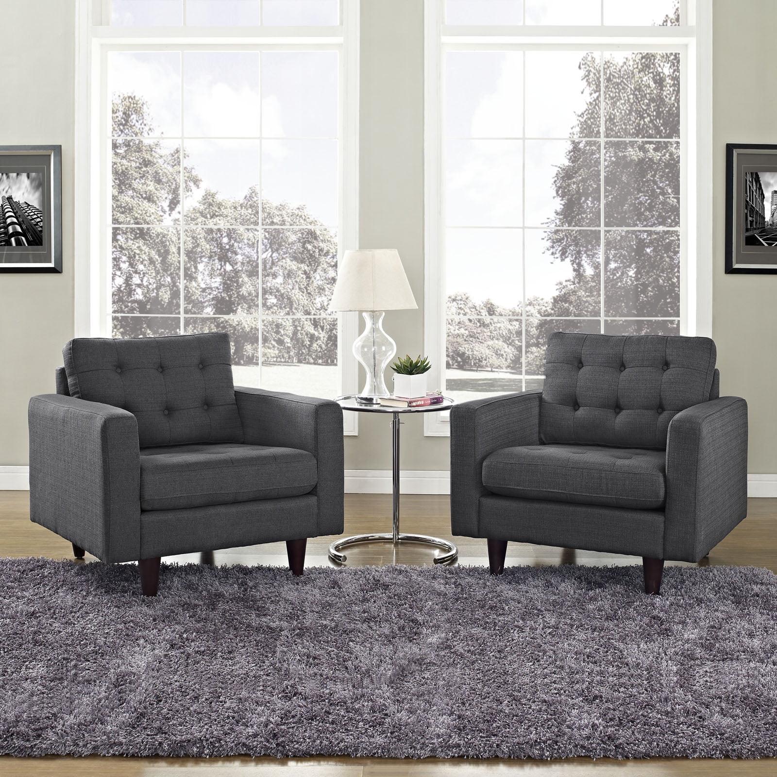 Modway Empress' Mid Century Tufted Arm Chairs