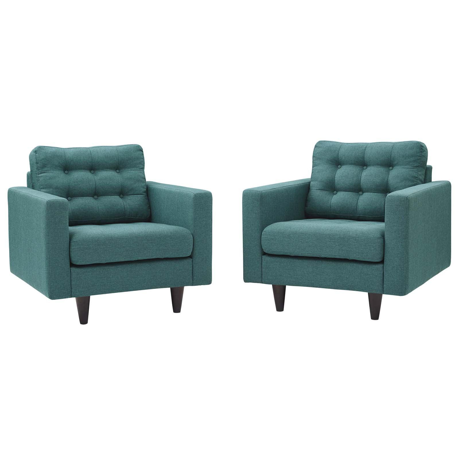 Empress' Mid Century Tufted Arm Chairs by Modway