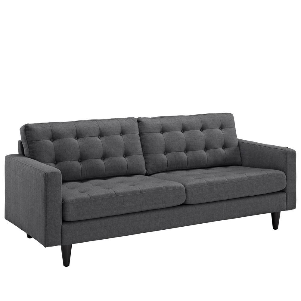 Modway Empress Upholstered Fabric Sofa in Gray