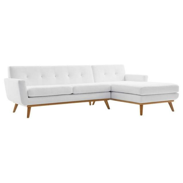Modway Engage Right-Facing Upholstered Fabric Sectional Sofa in White