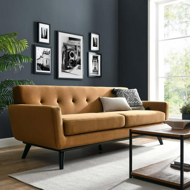 Engage Performance Velvet Sofa Cognac - Modway