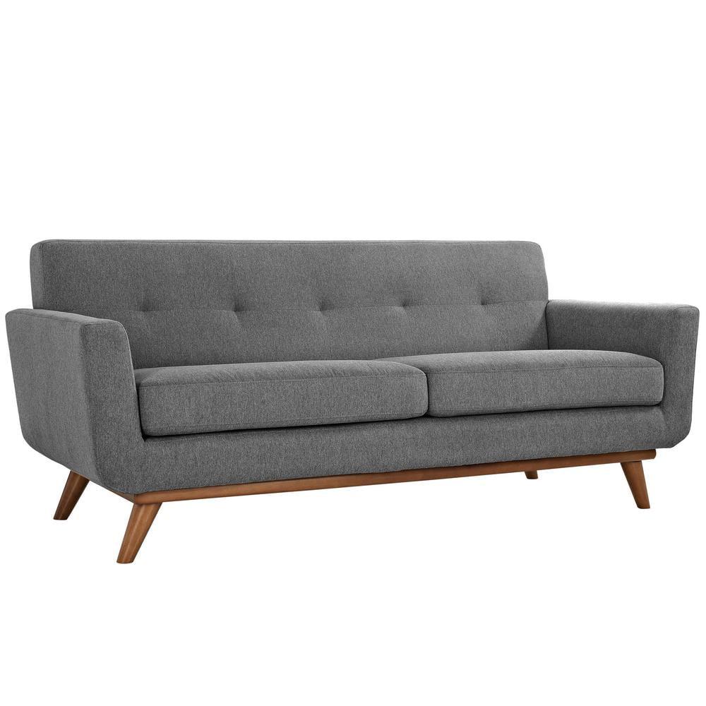 Engage Performance Velvet Loveseat Gray - Modway: Upholstered Rubberwood Frame, 2-Seater for Living Room