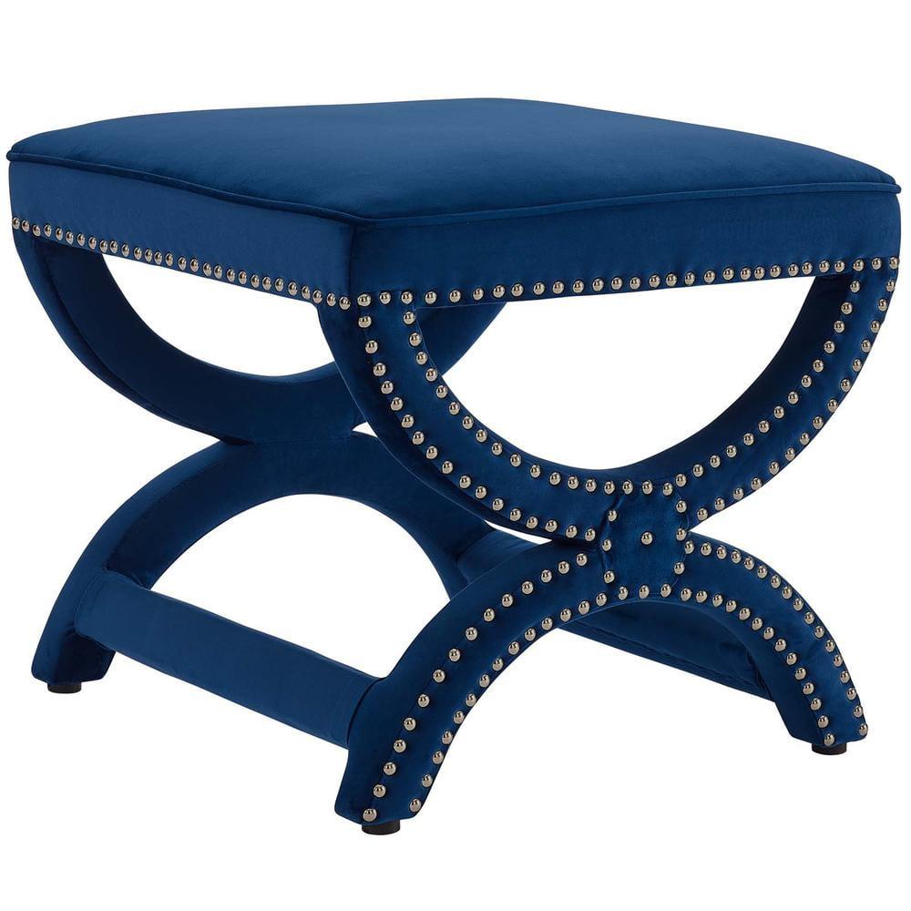 Modway Expound Upholstered Nailhead Trim Velvet Ottoman