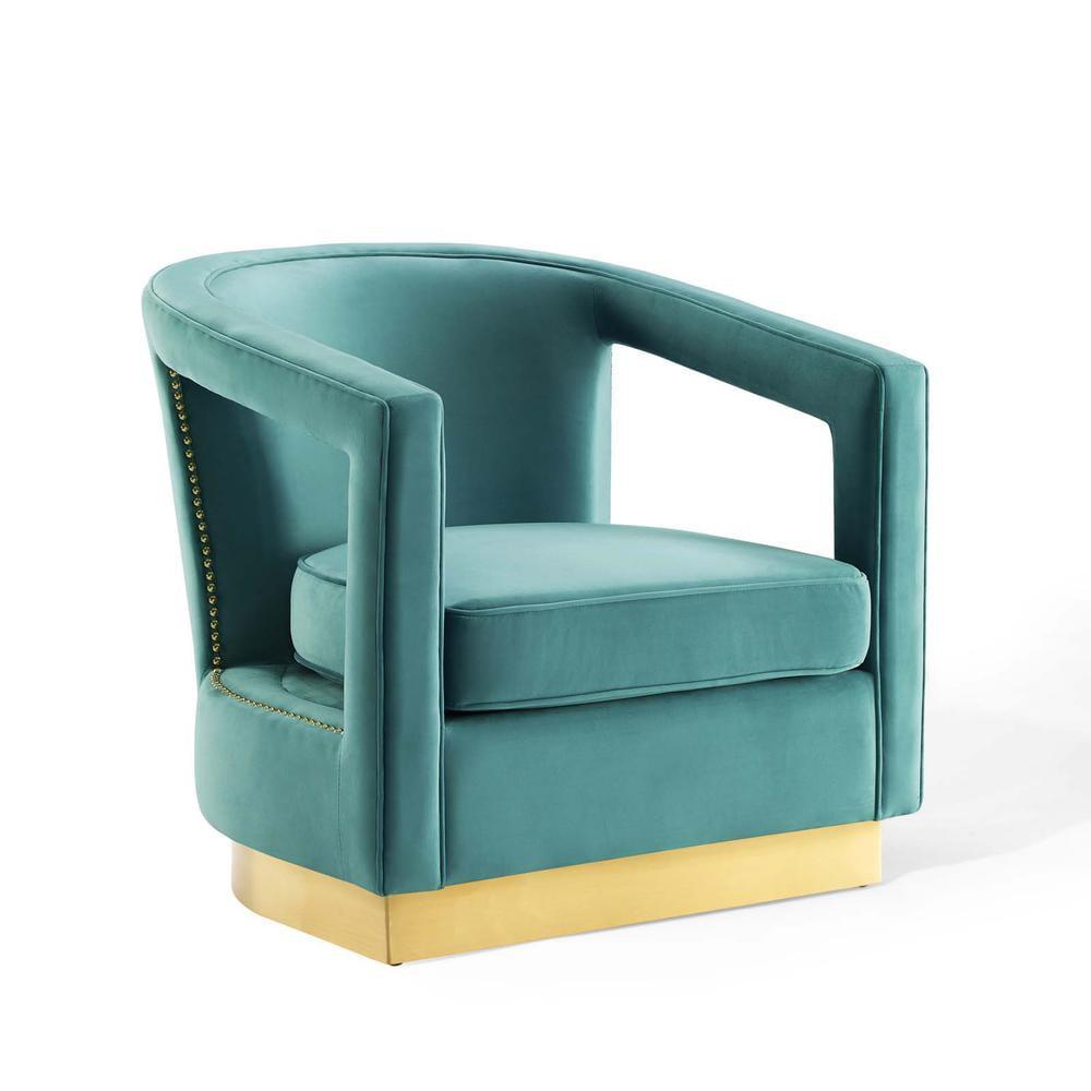 Contemporary Mint Velvet Accent Chair with Sleek Design