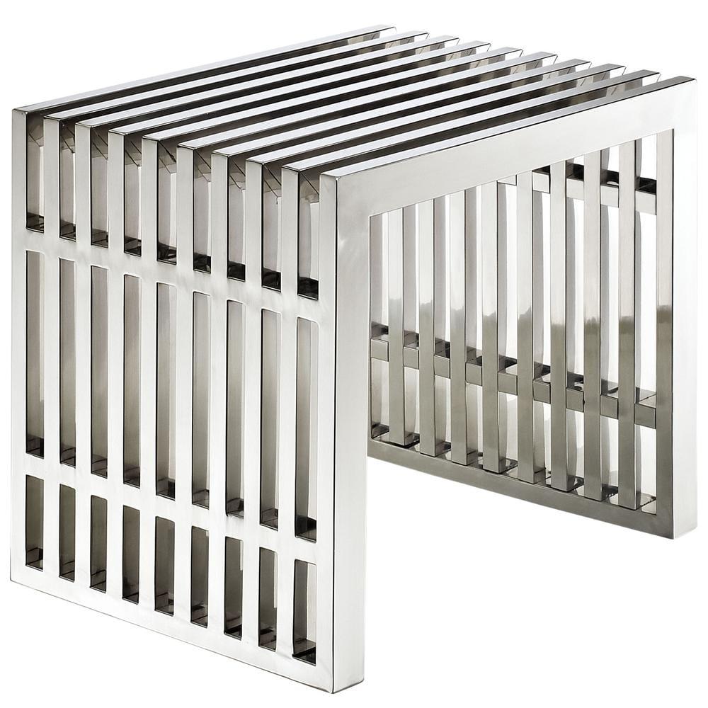 Small Stainless Steel Gridiron Bench by Modway