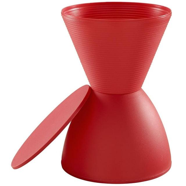 Modway Haste Stool Red : Plastic Round Accent Bench, No Assembly, Spot Clean, 17" Height
