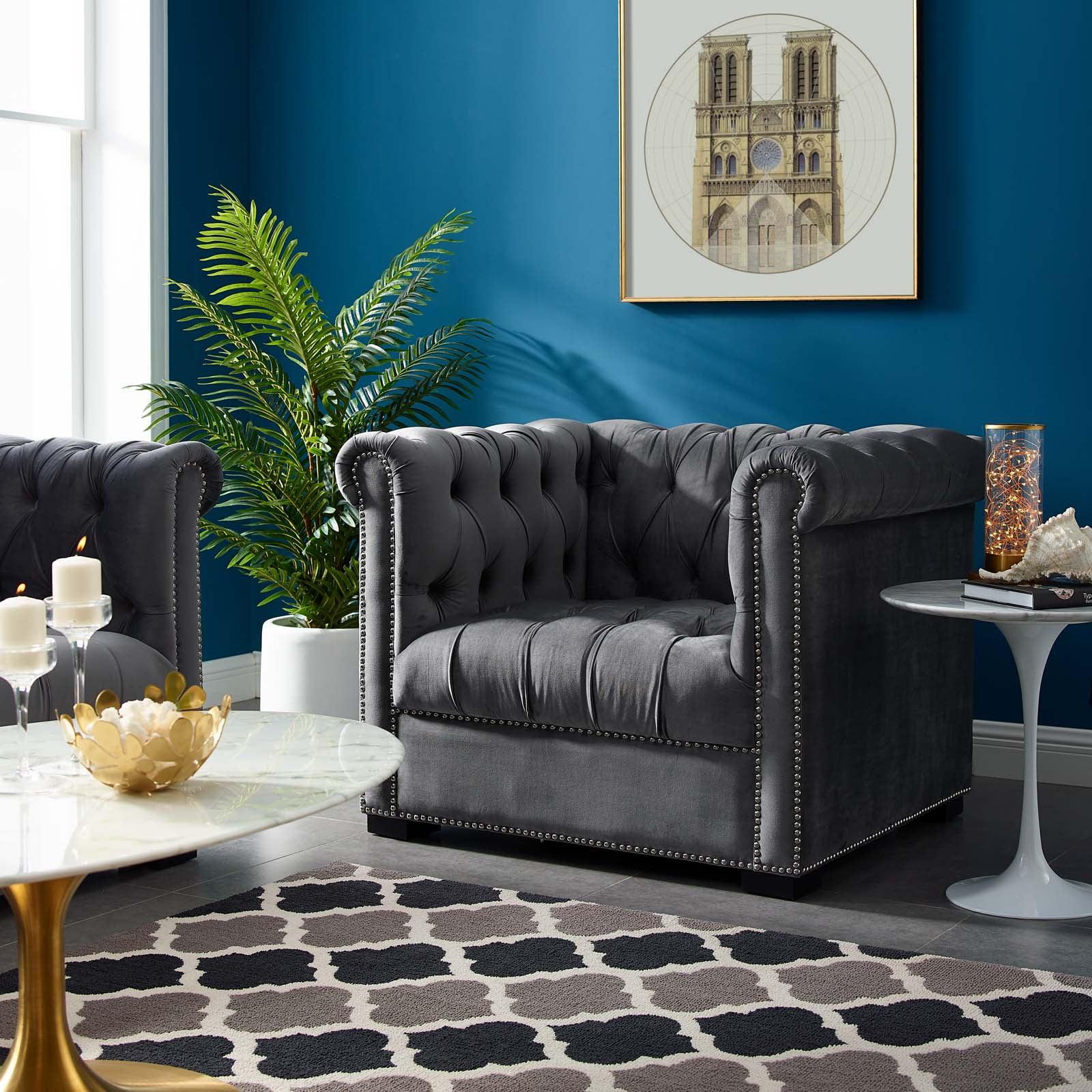 Modway Heritage Upholstered Velvet Armchair