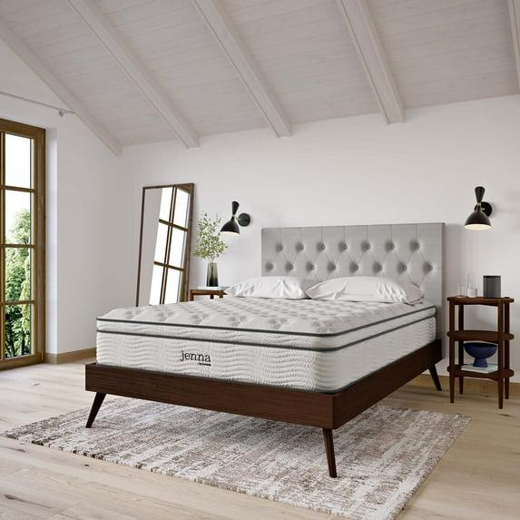 Modway Jenna 12" Innerspring and Foam California King Mattress in White