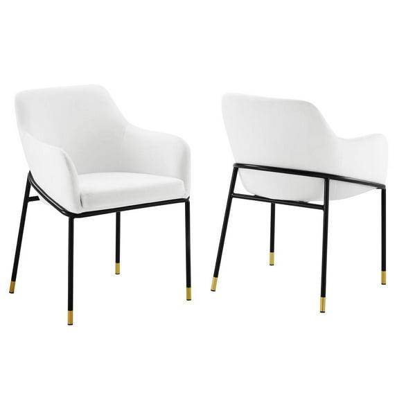 Modway Jovi Performance Velvet Dining Armchair by Modway (Set of 2)