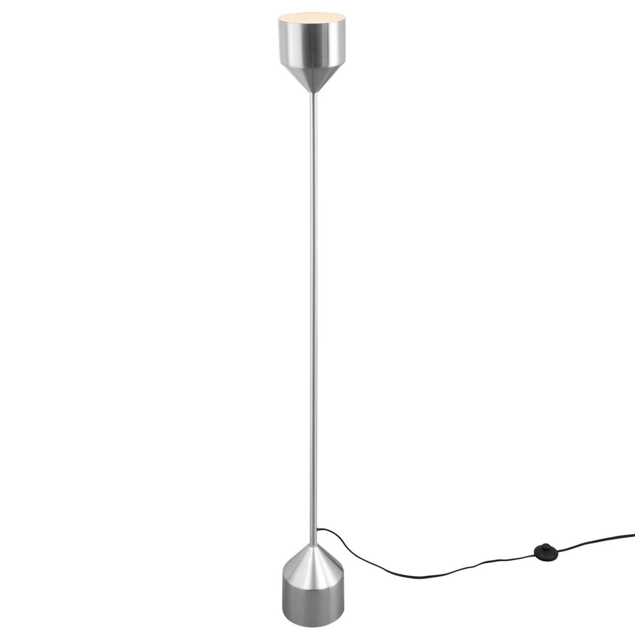 Elegant Kara 63'' Silver Metal Cone-Shaped Standing Floor Lamp