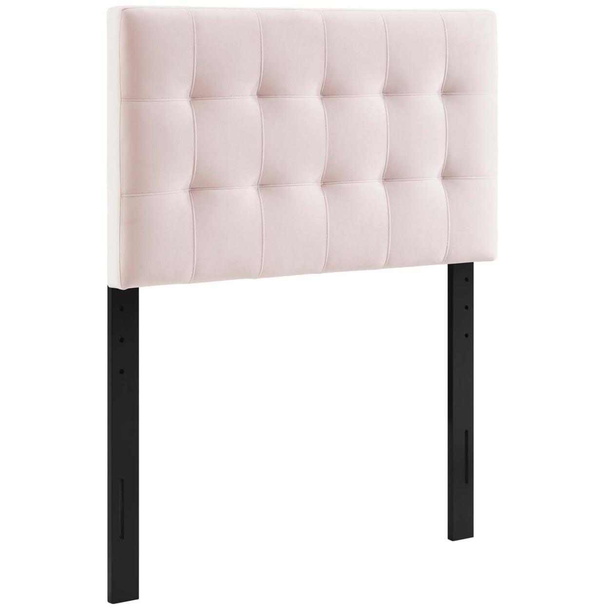 Modway Lily Biscuit Tufted Twin Performance Velvet Headboard in Pink