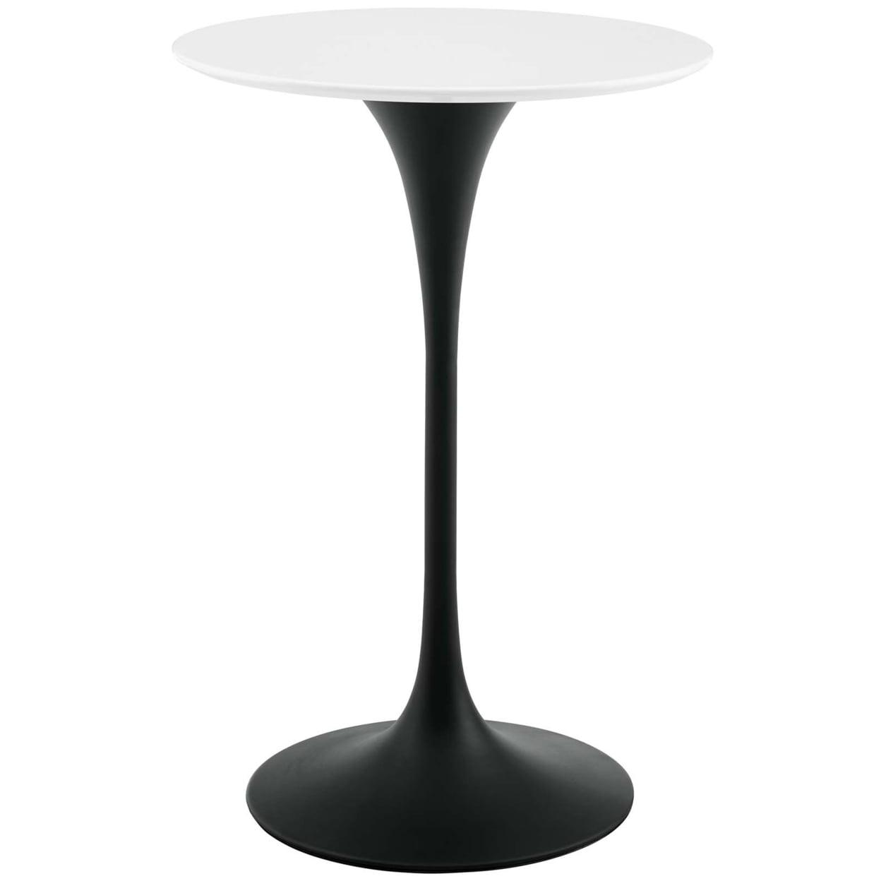 Lippa 28" Round Black and White MDF Bar Table