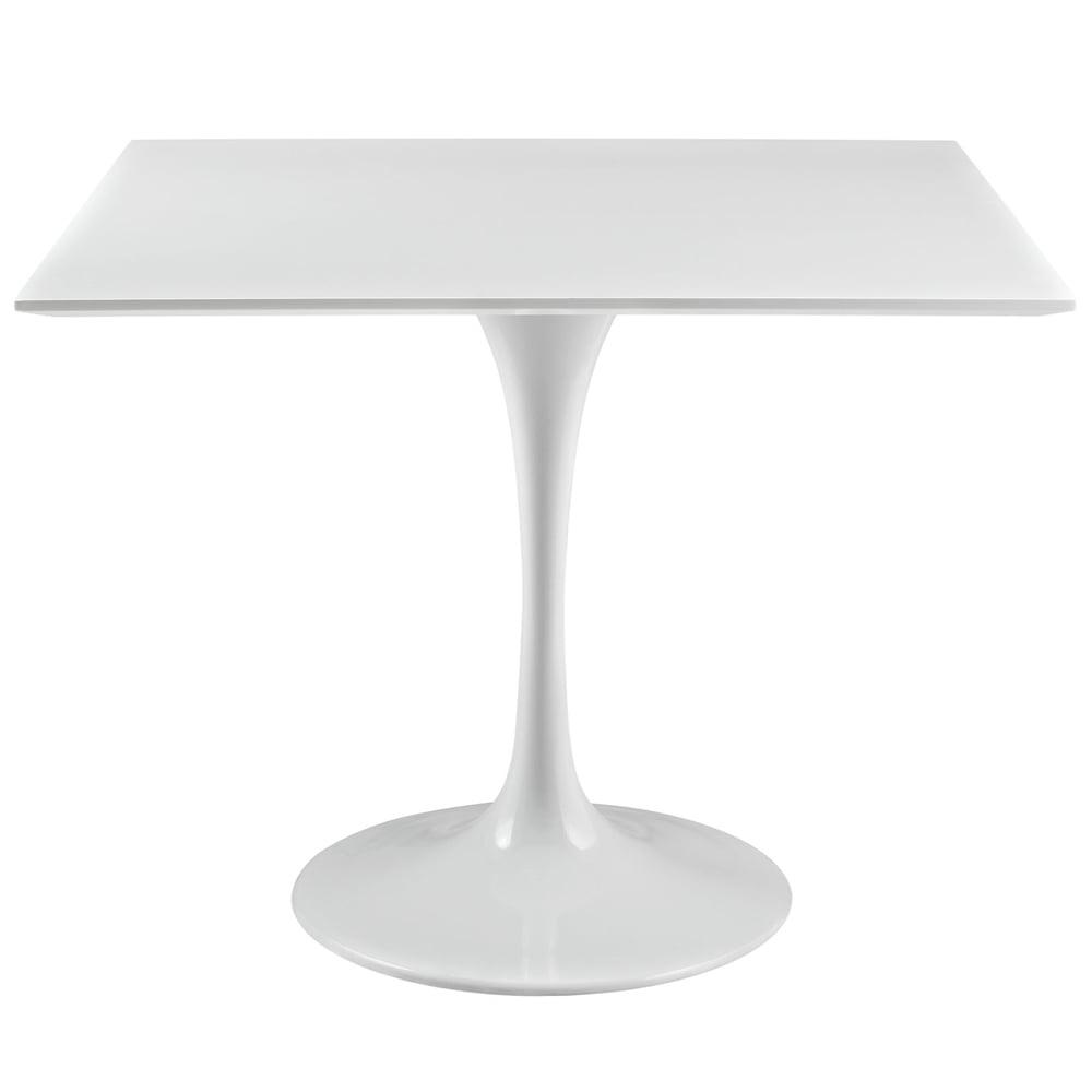 Modway Lippa 35.5" Square Modern Wood Top Dining Table in White