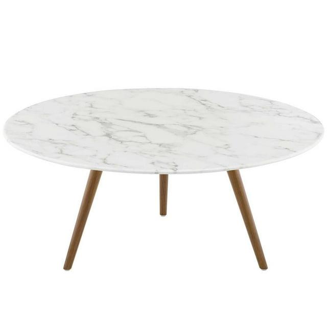 Modway Carson Carrington Bata Round Artificial Marble Coffee Table by Modway