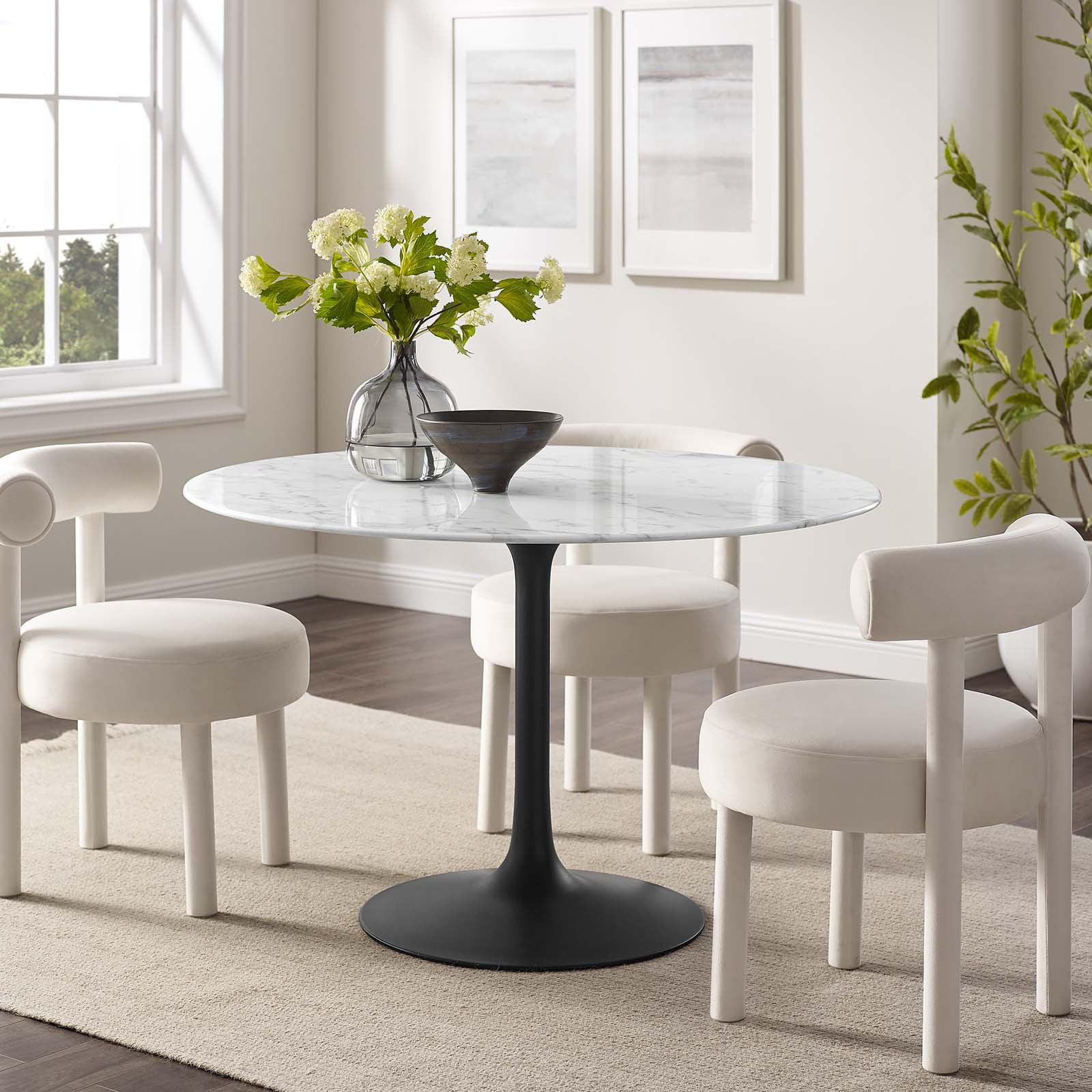 Modway Lippa Oval Artificial Marble Dining Table