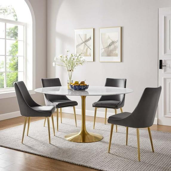 Modway Lippa Oval Artificial Marble Dining Table & Reviews | Wayfair
