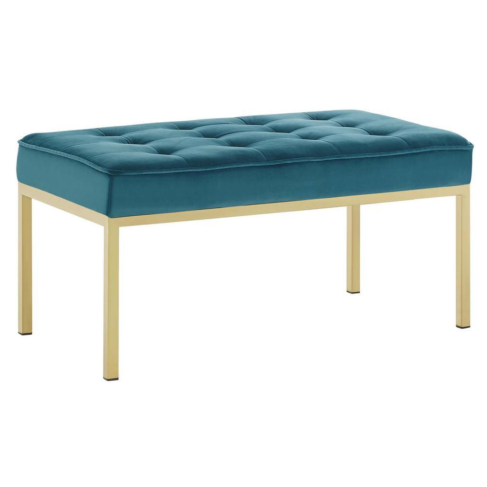 Loft Tufted Vegan Leather Bench by Modway