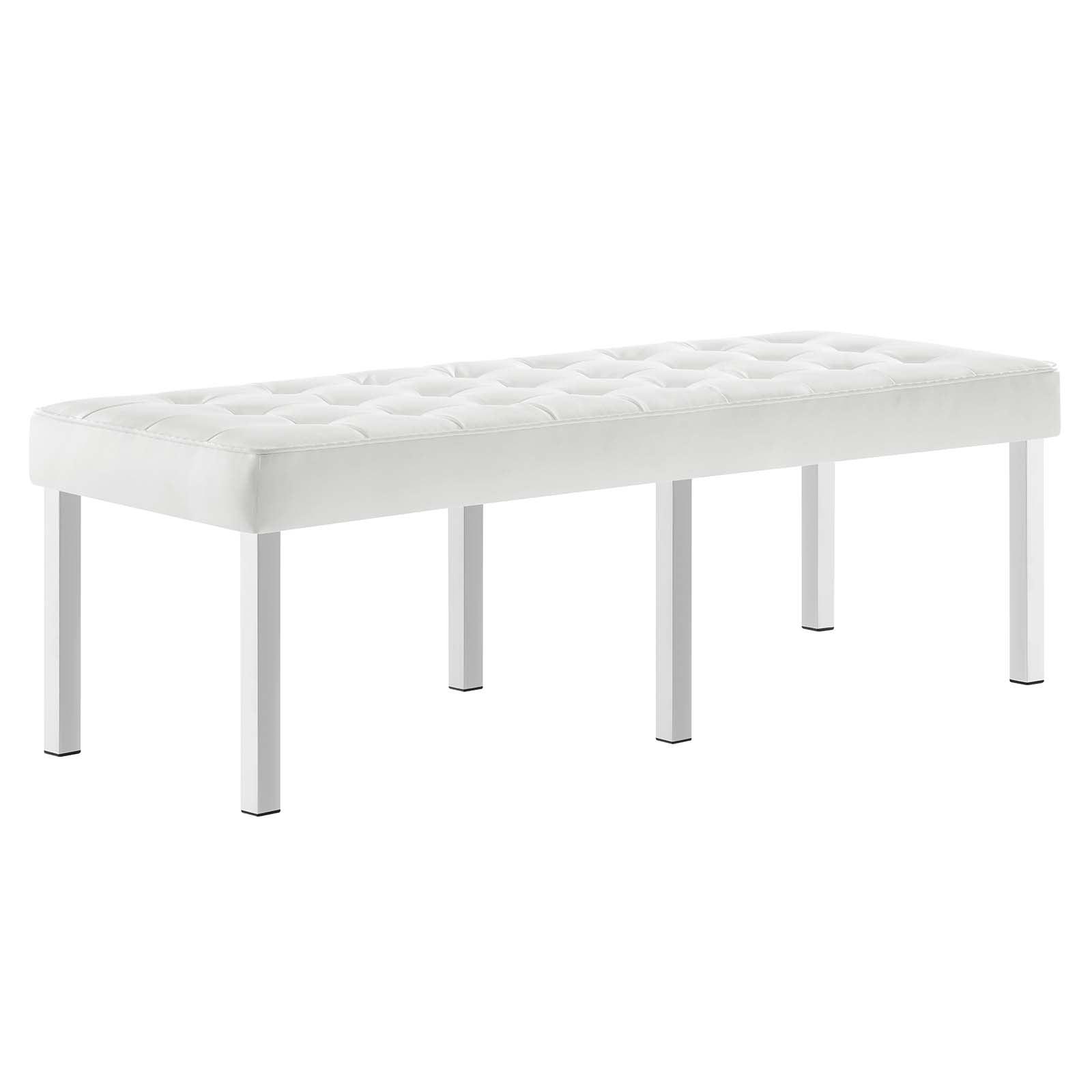 Loft Tufted Vegan Leather Bench by Modway