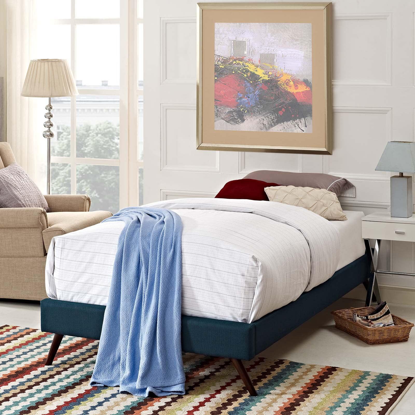 Modway Loryn Twin Fabric Bed Frame with Round Splayed Legs