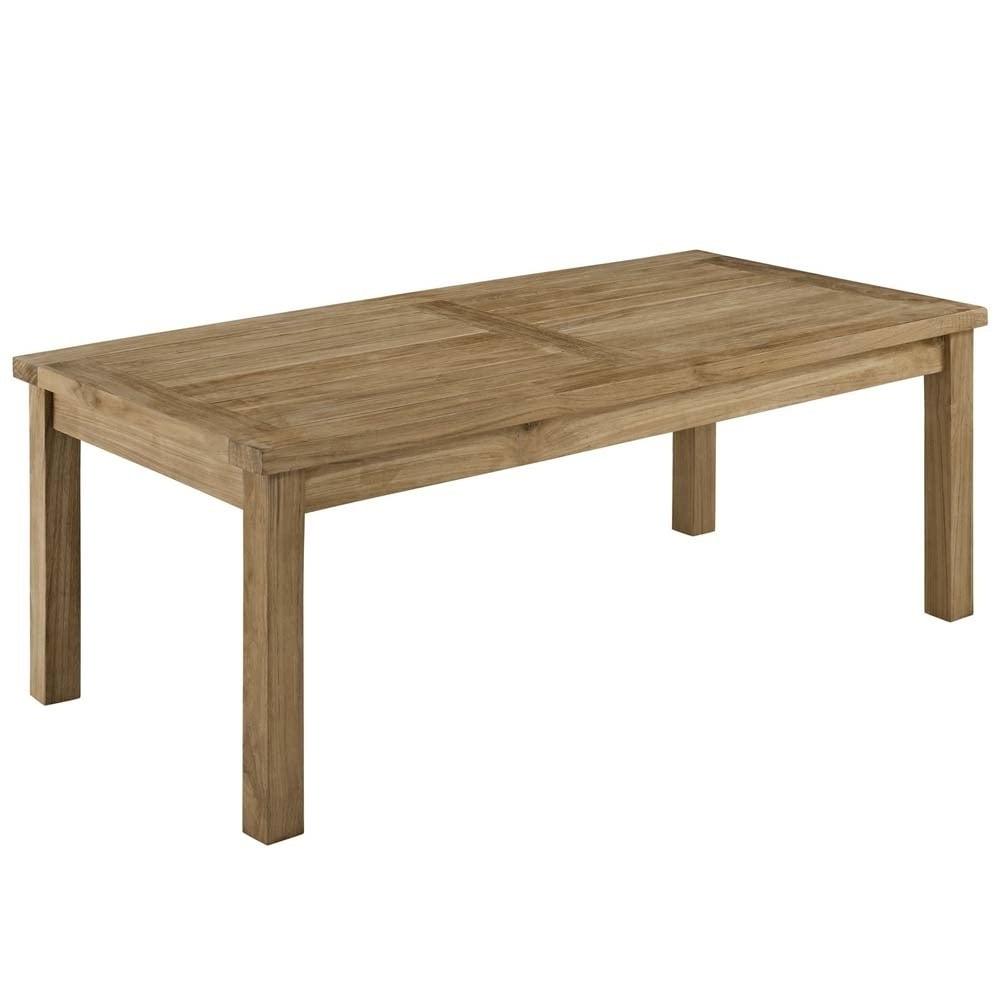 Marina Natural Teak Wood Outdoor Patio Coffee Table